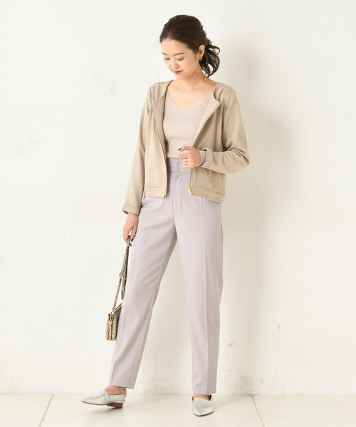 DouDou（ドゥドゥ）の「NEWテーパードパンツ（その他パンツ・レディース・ブラウン/バイオレット・38/36）」の5枚目の写真