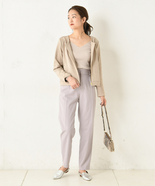 DouDou（ドゥドゥ）の「NEWテーパードパンツ（その他パンツ・レディース・ブラウン/バイオレット・38/36）」の8枚目の写真