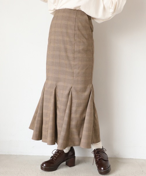 one after another NICE CLAUP（ワンアフターアナザーナイスクラップ）の「チューリップアソートスカート（スカート・レディース・アイボリー/ブルー系その他/レオパード/チェック・FREE）」の4枚目の写真