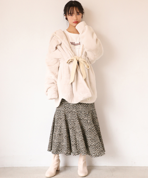 one after another NICE CLAUP（ワンアフターアナザーナイスクラップ）の「チューリップアソートスカート（スカート・レディース・アイボリー/ブルー系その他/レオパード/チェック・FREE）」の8枚目の写真