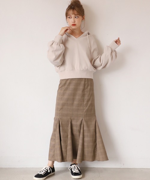 one after another NICE CLAUP（ワンアフターアナザーナイスクラップ）の「チューリップアソートスカート（スカート・レディース・アイボリー/ブルー系その他/レオパード/チェック・FREE）」の6枚目の写真