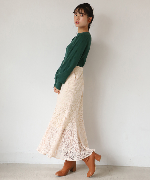 one after another NICE CLAUP（ワンアフターアナザーナイスクラップ）の「チューリップアソートスカート（スカート・レディース・アイボリー/ブルー系その他/レオパード/チェック・FREE）」の10枚目の写真