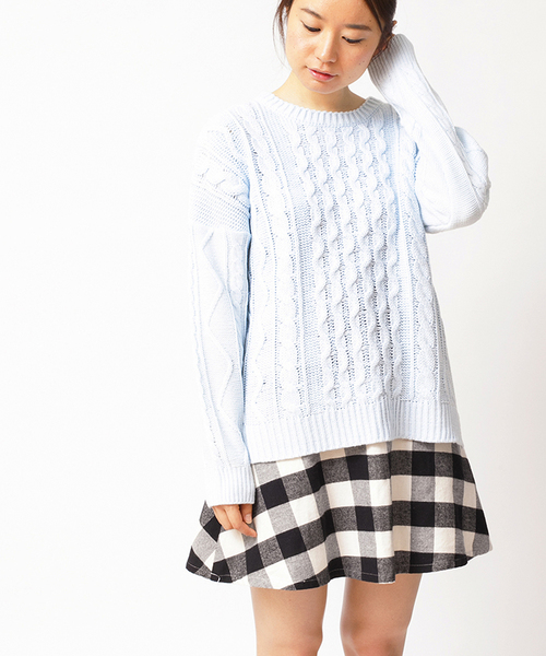 WEGO(ウィゴー)の「WEGO/チェックサーキュラースカート(スカート・レディース・ホワイト/ホワイト系その他/グリーン/ブルー/レッド/レッド系その他・FREE)」の3枚目の写真