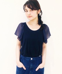 Kastane | 【Kastane】袖シフォンプルオーバー(Tシャツ/カットソー)