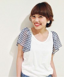 Kastane | 【Kastane】袖シフォンプルオーバー(Tシャツ/カットソー)