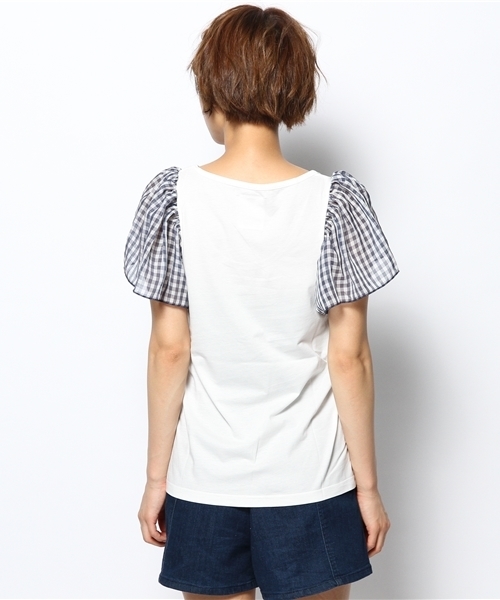 Kastane（カスタネ）の「【Kastane】袖シフォンプルオーバー（Tシャツ/カットソー・レディース・ホワイト/ネイビー/その他20/クリーム・FREE）」の5枚目の写真