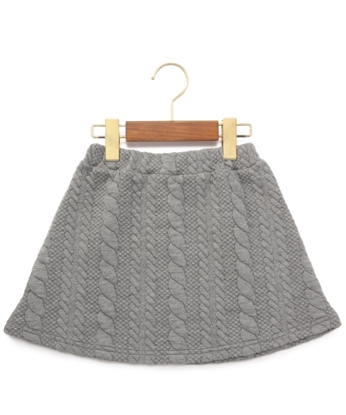 green label relaxing（グリーンレーベルリラクシング）の「【KIDS】ケーブルジャカード スカート（スカート・キッズ・グレー/オフホワイト・95/115/135/125/105）」の2枚目の写真