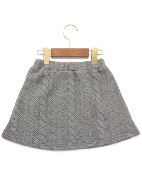 green label relaxing（グリーンレーベルリラクシング）の「【KIDS】ケーブルジャカード スカート（スカート・キッズ・グレー/オフホワイト・95/115/135/125/105）」の3枚目の写真