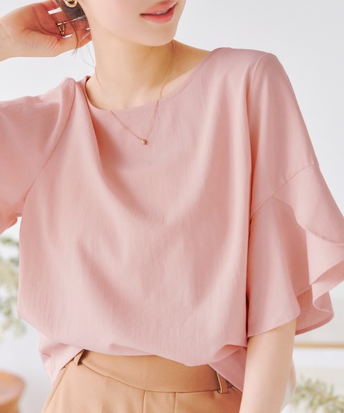 Drawer - 美品　BARBA フレンチスリーブコットンブラウス　40 セール】 ◇綿麻フレンチスリーブブラウス （シャツ・ブラウス