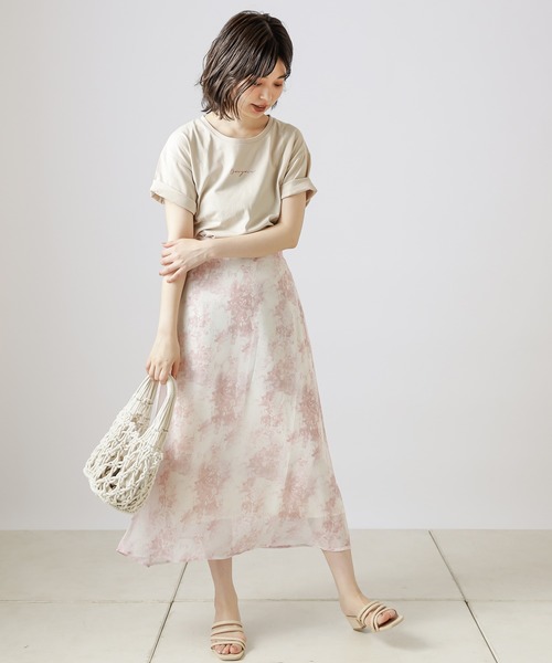 natural couture（ナチュラルクチュール）の「グリーティングロゴT（Tシャツ/カットソー・レディース・オフホワイト/ライトベージュ/パープル/オレンジ・FREE）」の8枚目の写真