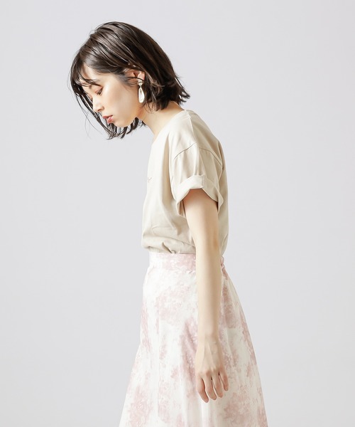 natural couture（ナチュラルクチュール）の「グリーティングロゴT（Tシャツ/カットソー・レディース・オフホワイト/ライトベージュ/パープル/オレンジ・FREE）」の22枚目の写真