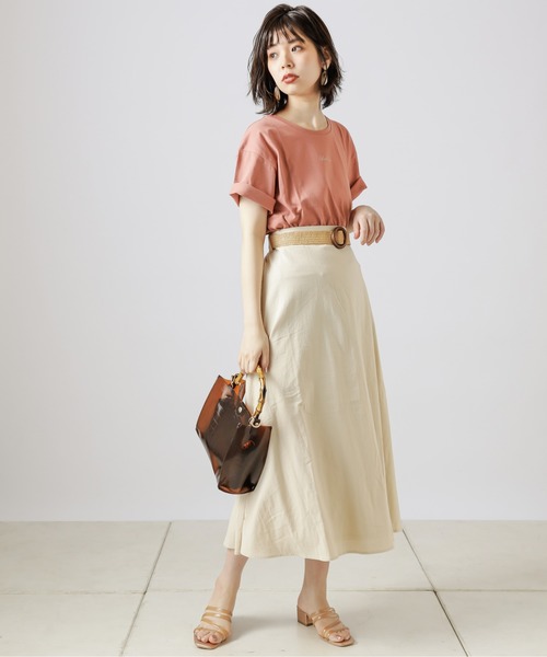 natural couture（ナチュラルクチュール）の「グリーティングロゴT（Tシャツ/カットソー・レディース・オフホワイト/ライトベージュ/パープル/オレンジ・FREE）」の20枚目の写真