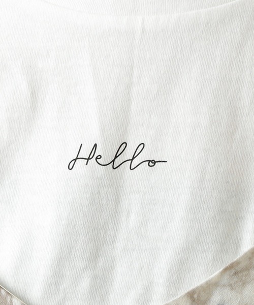 natural couture（ナチュラルクチュール）の「グリーティングロゴT（Tシャツ/カットソー・レディース・オフホワイト/ライトベージュ/パープル/オレンジ・FREE）」の19枚目の写真