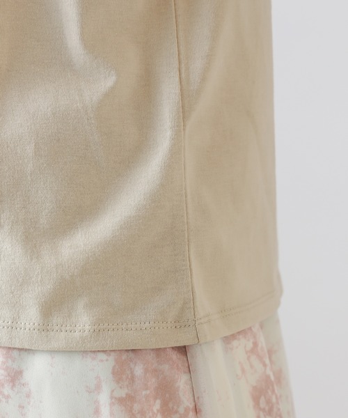 natural couture（ナチュラルクチュール）の「グリーティングロゴT（Tシャツ/カットソー・レディース・オフホワイト/ライトベージュ/パープル/オレンジ・FREE）」の10枚目の写真