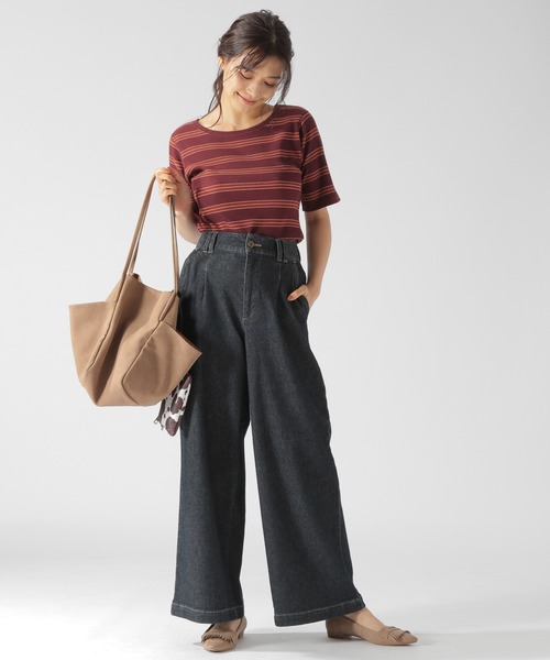 BAYFLOW(ベイフロー)の「マルチボーダーリブプルオーバー(Tシャツ/カットソー・レディース・ボルドー/グリーン・SMALL/MEDIUM)」の12枚目の写真