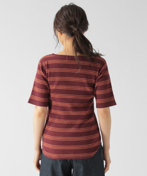 BAYFLOW(ベイフロー)の「マルチボーダーリブプルオーバー(Tシャツ/カットソー・レディース・ボルドー/グリーン・SMALL/MEDIUM)」の8枚目の写真