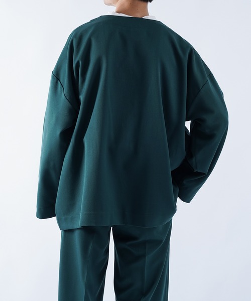 kutir(クティール)の「ボタンレスオーバージャケット(テーラードジャケット・メンズ・ブラック/グリーン/レンガ・MEDIUM/LARGE)」の18枚目の写真