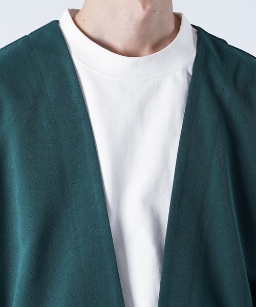 kutir(クティール)の「ボタンレスオーバージャケット(テーラードジャケット・メンズ・ブラック/グリーン/レンガ・MEDIUM/LARGE)」の20枚目の写真