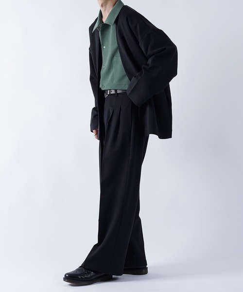 kutir(クティール)の「ボタンレスオーバージャケット(テーラードジャケット・メンズ・ブラック/グリーン/レンガ・MEDIUM/LARGE)」の7枚目の写真