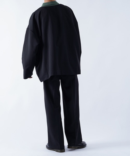 kutir(クティール)の「ボタンレスオーバージャケット(テーラードジャケット・メンズ・ブラック/グリーン/レンガ・MEDIUM/LARGE)」の5枚目の写真