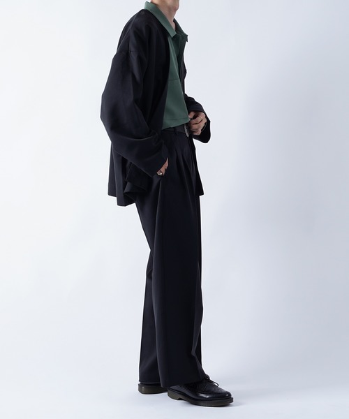 kutir(クティール)の「ボタンレスオーバージャケット(テーラードジャケット・メンズ・ブラック/グリーン/レンガ・MEDIUM/LARGE)」の6枚目の写真