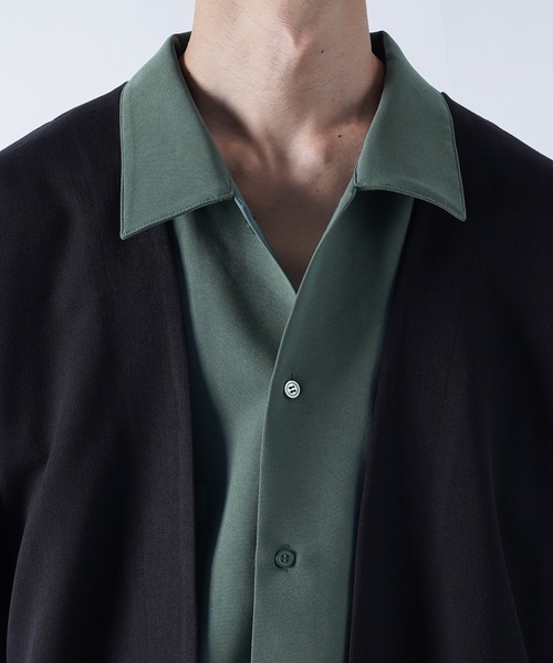 kutir(クティール)の「ボタンレスオーバージャケット(テーラードジャケット・メンズ・ブラック/グリーン/レンガ・MEDIUM/LARGE)」の12枚目の写真