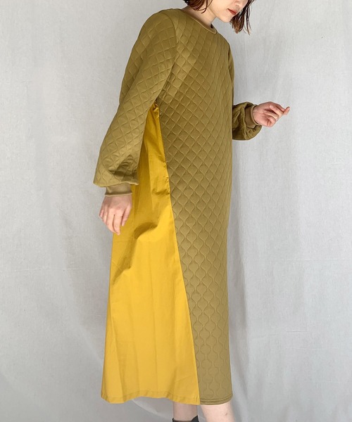 HERENCIA(ヘレンチア)の「キルティングワンピース(ワンピース・レディース・ホワイト/マスタード・M)」の16枚目の写真