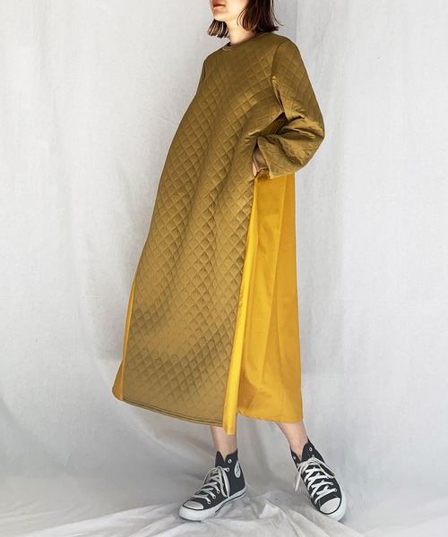 HERENCIA(ヘレンチア)の「キルティングワンピース(ワンピース・レディース・ホワイト/マスタード・M)」の8枚目の写真