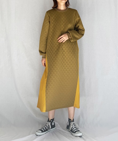 HERENCIA(ヘレンチア)の「キルティングワンピース(ワンピース・レディース・ホワイト/マスタード・M)」の12枚目の写真
