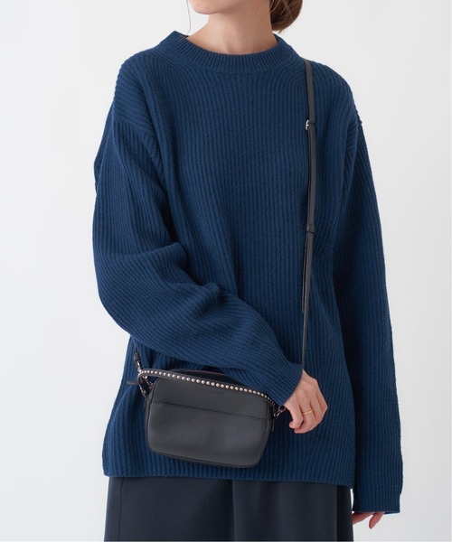 JOURNAL STANDARD relume(ジャーナルスタンダード レリューム)の「7GG ITALYメリノウール 畦編みクルーネックニット(ニット/セーター・メンズ・ホワイト/ブラック/グレー/グリーン/ネイビー/ピンク・MEDIUM/LARGE/X-LARGE)」の1枚目の写真