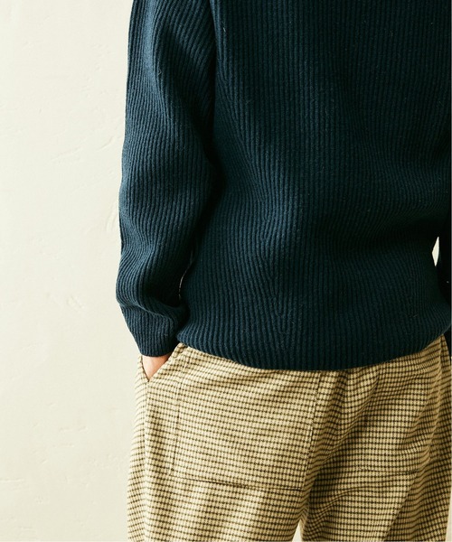 JOURNAL STANDARD relume(ジャーナルスタンダード レリューム)の「7GG ITALYメリノウール 畦編みクルーネックニット(ニット/セーター・メンズ・ホワイト/ブラック/グレー/グリーン/ネイビー/ピンク・MEDIUM/LARGE/X-LARGE)」の10枚目の写真