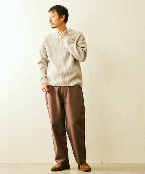JOURNAL STANDARD relume(ジャーナルスタンダード レリューム)の「7GG ITALYメリノウール 畦編みクルーネックニット(ニット/セーター・メンズ・ホワイト/ブラック/グレー/グリーン/ネイビー/ピンク・MEDIUM/LARGE/X-LARGE)」の13枚目の写真