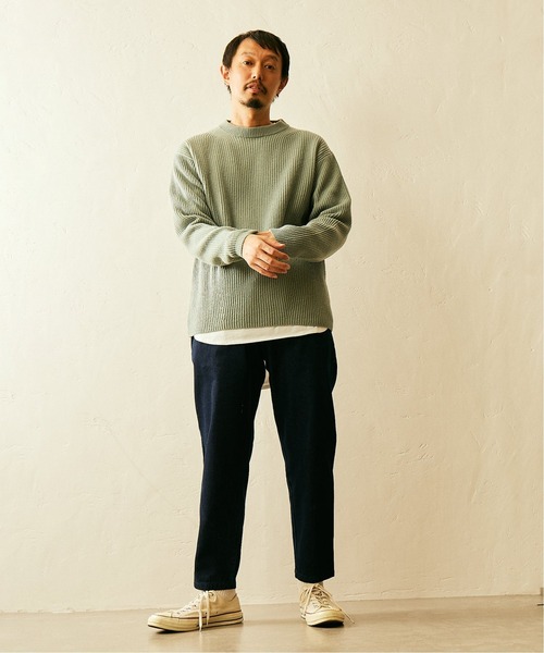 JOURNAL STANDARD relume(ジャーナルスタンダード レリューム)の「7GG ITALYメリノウール 畦編みクルーネックニット(ニット/セーター・メンズ・ホワイト/ブラック/グレー/グリーン/ネイビー/ピンク・MEDIUM/LARGE/X-LARGE)」の14枚目の写真