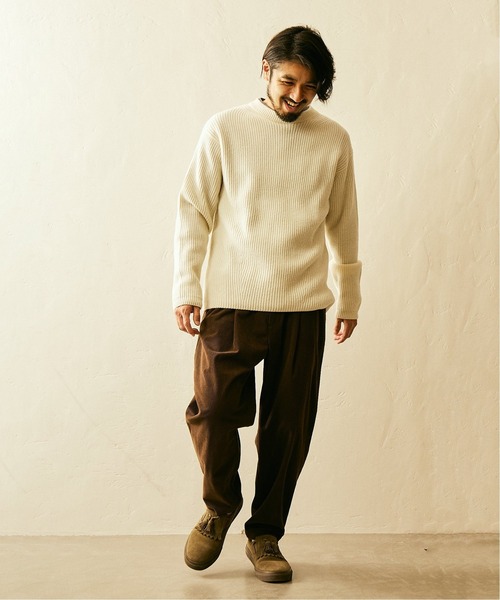 JOURNAL STANDARD relume(ジャーナルスタンダード レリューム)の「7GG ITALYメリノウール 畦編みクルーネックニット(ニット/セーター・メンズ・ホワイト/ブラック/グレー/グリーン/ネイビー/ピンク・MEDIUM/LARGE/X-LARGE)」の15枚目の写真