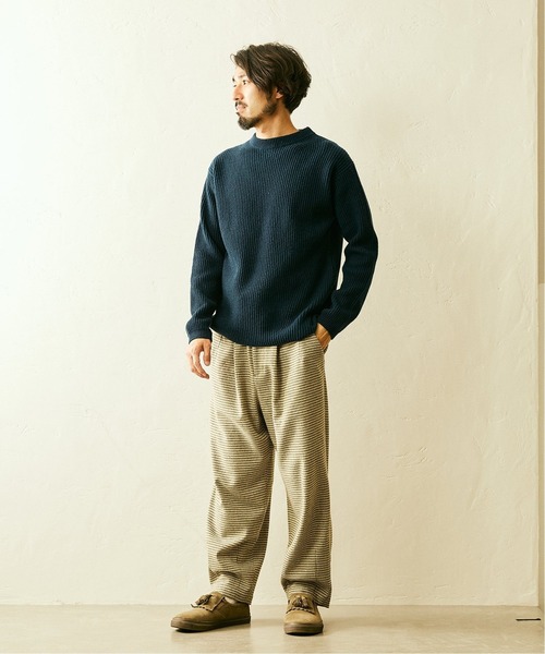 JOURNAL STANDARD relume(ジャーナルスタンダード レリューム)の「7GG ITALYメリノウール 畦編みクルーネックニット(ニット/セーター・メンズ・ホワイト/ブラック/グレー/グリーン/ネイビー/ピンク・MEDIUM/LARGE/X-LARGE)」の17枚目の写真