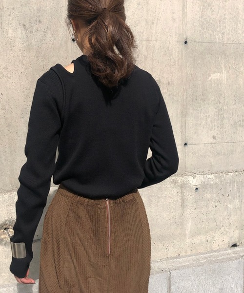 &g'aime（アンジェム）の「【&g'aime】編地切り替えアシンメトリーニット（ニット/セーター・レディース・ブラック/ベージュ/グレー/アイボリー・FREE）」の20枚目の写真