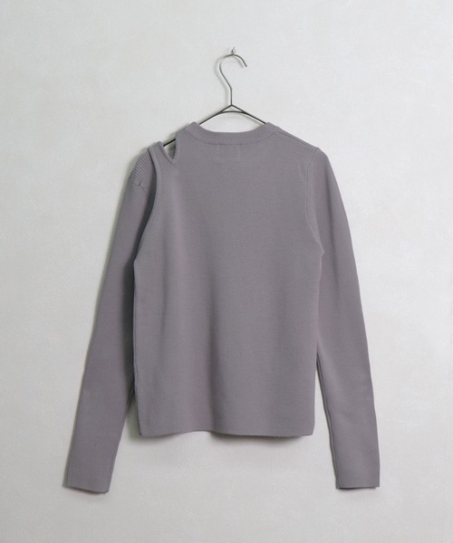 &g'aime（アンジェム）の「【&g'aime】編地切り替えアシンメトリーニット（ニット/セーター・レディース・ブラック/ベージュ/グレー/アイボリー・FREE）」の7枚目の写真