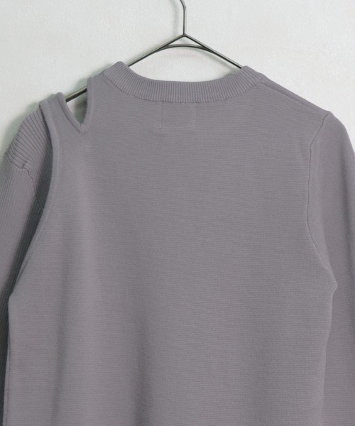 &g'aime（アンジェム）の「【&g'aime】編地切り替えアシンメトリーニット（ニット/セーター・レディース・ブラック/ベージュ/グレー/アイボリー・FREE）」の8枚目の写真