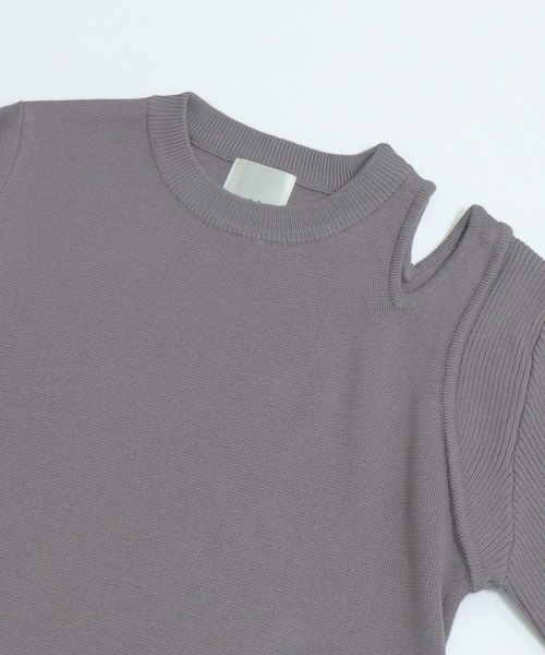 &g'aime（アンジェム）の「【&g'aime】編地切り替えアシンメトリーニット（ニット/セーター・レディース・ブラック/ベージュ/グレー/アイボリー・FREE）」の9枚目の写真