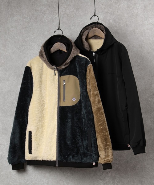 gym master（ジムマスター）の「【gym master/ジムマスター】リバーシブル ボアフリース×タスロンフードジャケット/リバーシブルブルゾン（ブルゾン・メンズ・サンドベージュ/その他1/キナリ/ブラック/ネイビー・XL/L/S/M）」の5枚目の写真