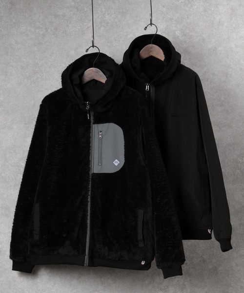 gym master（ジムマスター）の「【gym master/ジムマスター】リバーシブル ボアフリース×タスロンフードジャケット/リバーシブルブルゾン（ブルゾン・メンズ・サンドベージュ/その他1/キナリ/ブラック/ネイビー・XL/L/S/M）」の2枚目の写真