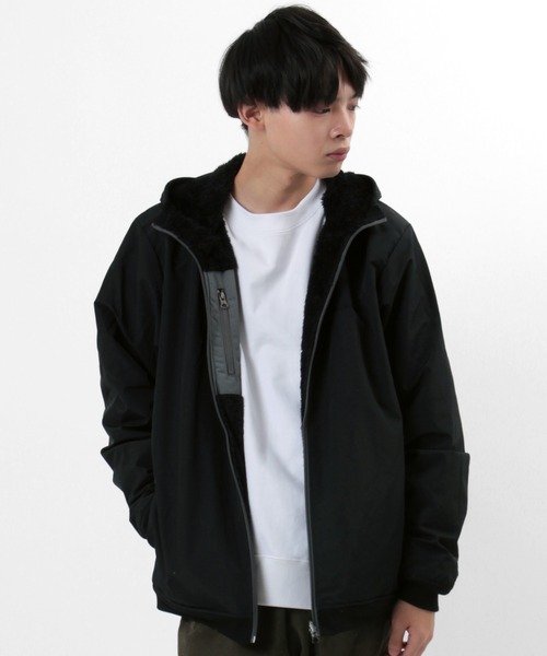 gym master（ジムマスター）の「【gym master/ジムマスター】リバーシブル ボアフリース×タスロンフードジャケット/リバーシブルブルゾン（ブルゾン・メンズ・サンドベージュ/その他1/キナリ/ブラック/ネイビー・XL/L/S/M）」の8枚目の写真