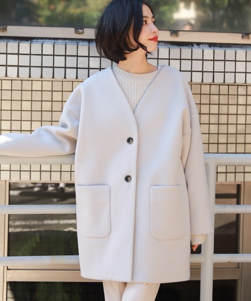 ブランド古着 ノーカラーコート ノーカラーコート Lowrys Farm ローリーズファーム のファッション通販 Zozoused