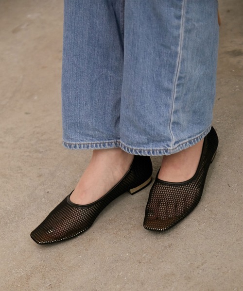 ▼美品✨セリーヌ メッシュ スクエアトゥ フラット バレエパンプス フィービー期 CELINE セリーヌ スクエアトゥメッシュフラットシューズ フィービー期