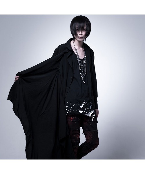 CIVARIZE(シヴァーライズ)の「『CIVARIZE』フェイクレイヤードアシメデザインシャツ(シャツ/ブラウス・メンズ・ブラック/ホワイト・L/M)」の4枚目の写真