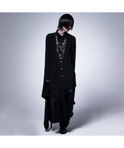 CIVARIZE(シヴァーライズ)の「『CIVARIZE』フェイクレイヤードアシメデザインシャツ(シャツ/ブラウス・メンズ・ブラック/ホワイト・L/M)」の7枚目の写真