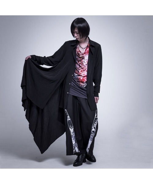 CIVARIZE(シヴァーライズ)の「『CIVARIZE』フェイクレイヤードアシメデザインシャツ(シャツ/ブラウス・メンズ・ブラック/ホワイト・L/M)」の5枚目の写真