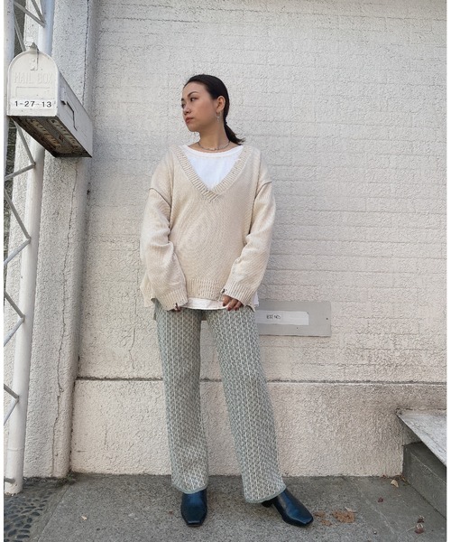 LiSeek(リシーク)の「【LiSeeK】エスニック柄ニットパンツ(その他パンツ・レディース・アイボリー/ベージュ/ブルー・FREE)」の15枚目の写真