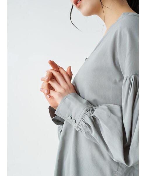 earth music&ecology（アースミュージックアンドエコロジー）の「ボリュームスリーブブラウス ＊（シャツ/ブラウス・レディース・オフホワイト/ミント/ラベンダー/ストライプ・FREE）」の14枚目の写真