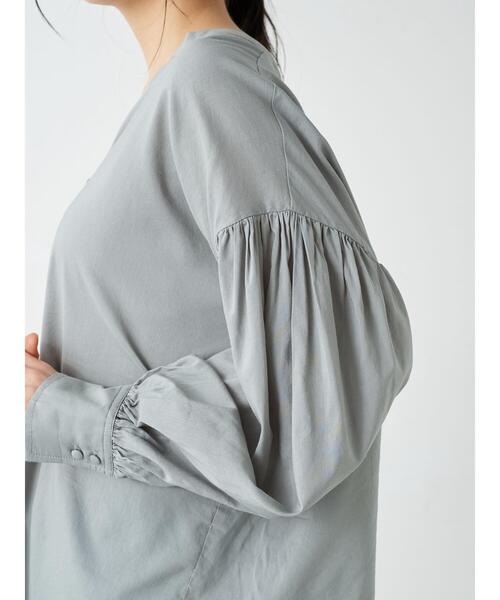 earth music&ecology（アースミュージックアンドエコロジー）の「ボリュームスリーブブラウス ＊（シャツ/ブラウス・レディース・オフホワイト/ミント/ラベンダー/ストライプ・FREE）」の10枚目の写真